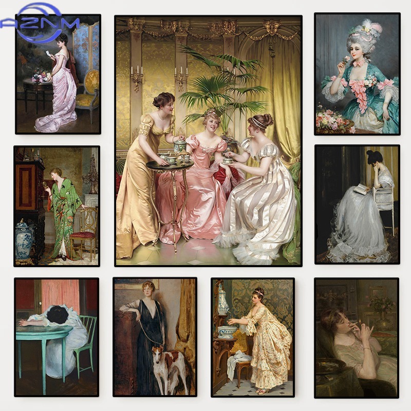 Vintage Fashion Wall Art - لوحة فنية جدارية عصرية بتصميم عتيق