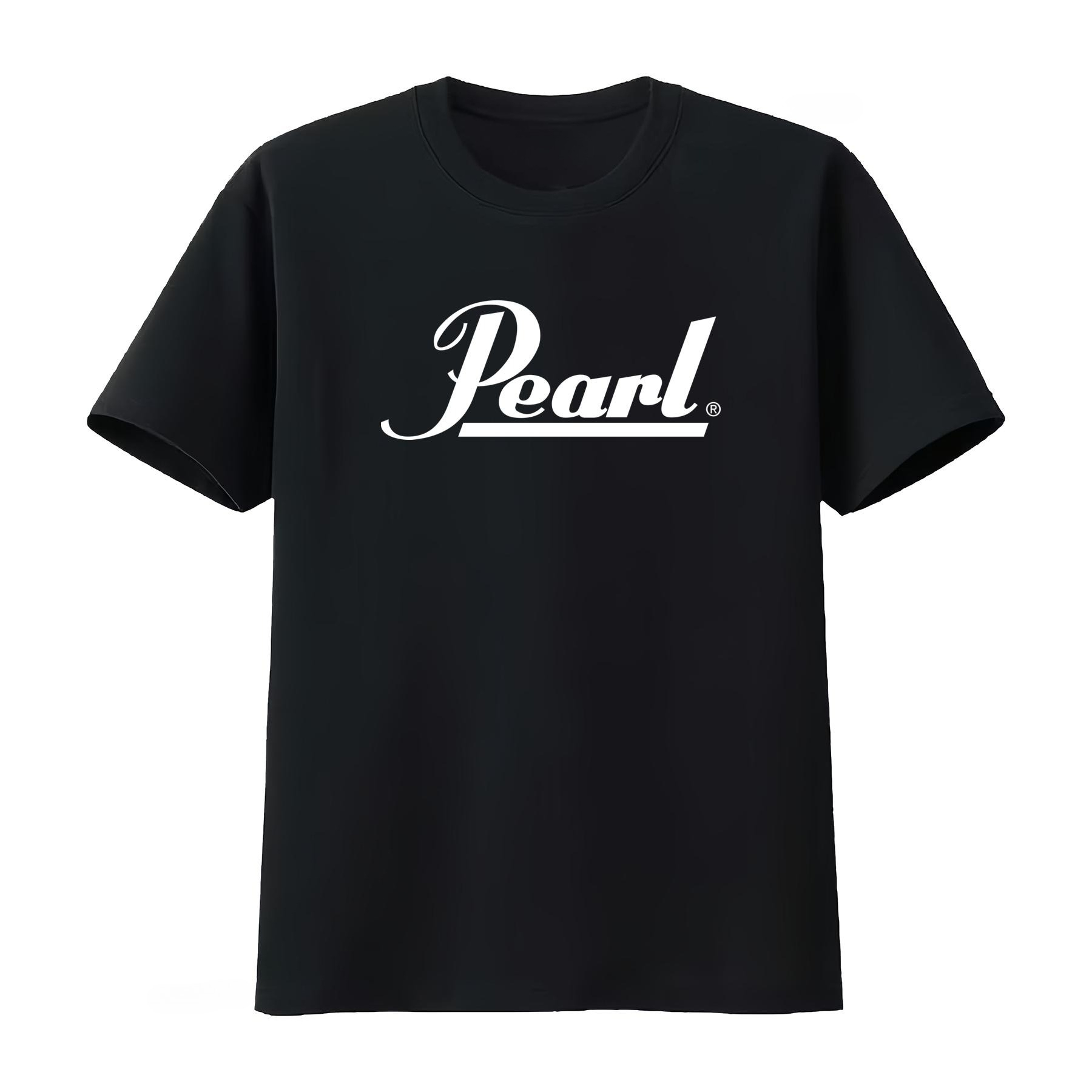 Vintage Fashion Icons - تي شيرت بشعار Pearl Drums أسود