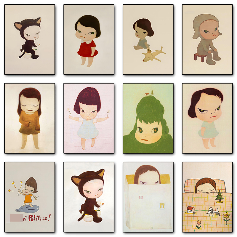 Vintage Fashion Wall Art - لوحة قماشية بدون إطار من يوشيتومو