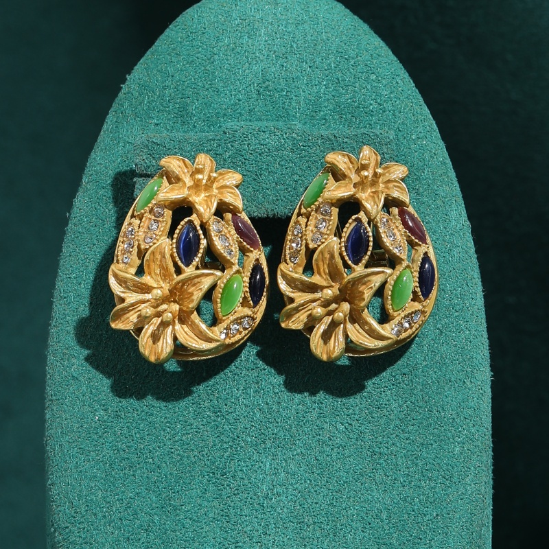 أقراط زجاجية ملونة عتيقة الطرا - مراجعة Vintage Fashion Jewelry Brands وسعره