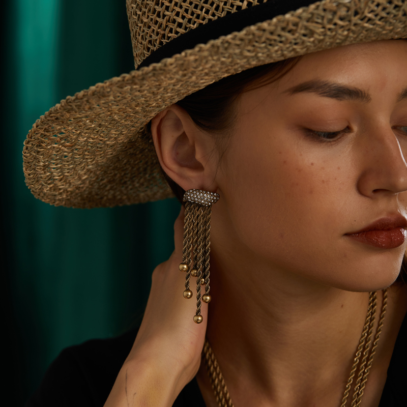 أقراط ذهبية اللون بتصميم حبل و - مراجعة Vintage Fashion Jewelry Brands وسعره