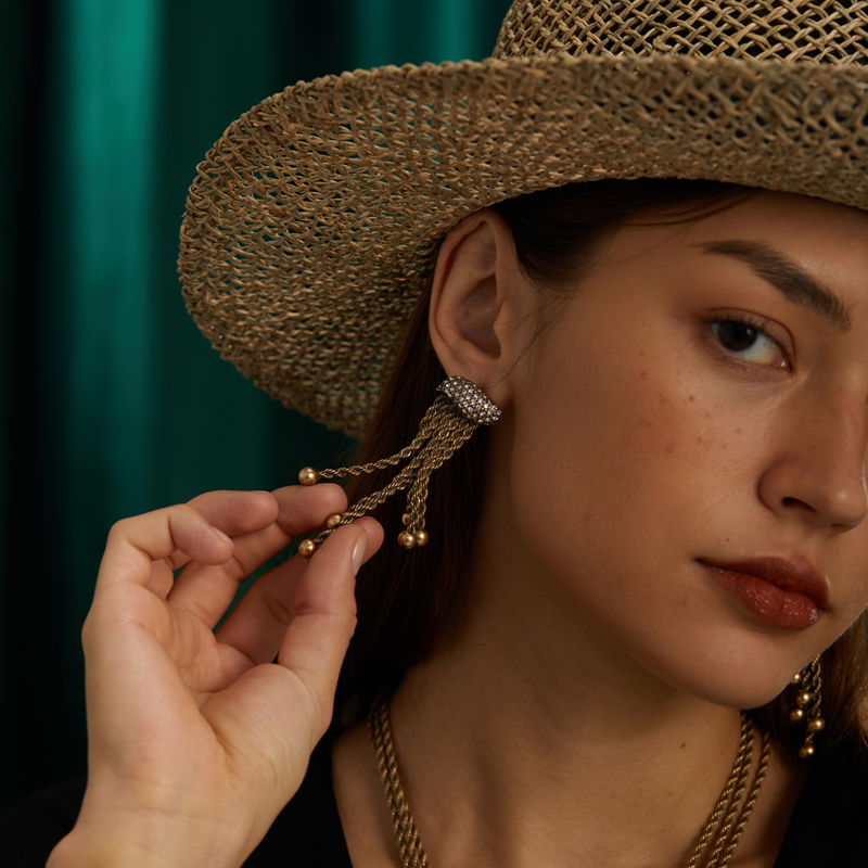 أقراط ذهبية اللون بتصميم حبل و - مراجعة Vintage Fashion Jewelry Brands وسعره