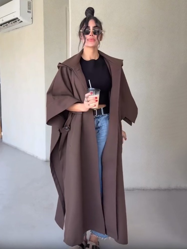 معطف طويل بتصميم كاب أنيق للنس - مراجعة Vintage Fashion Style Female وسعره